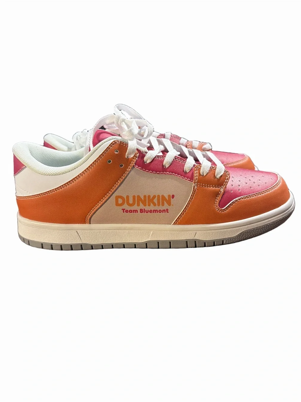 Dunkin'  Team Bluemont Men's Orange & Pink Low-Top Sneakers. Size 11